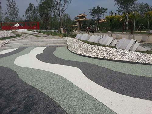 供应胶粘石 彩色胶筑自然石透水地坪专用AB胶水园林道路铺装一体6