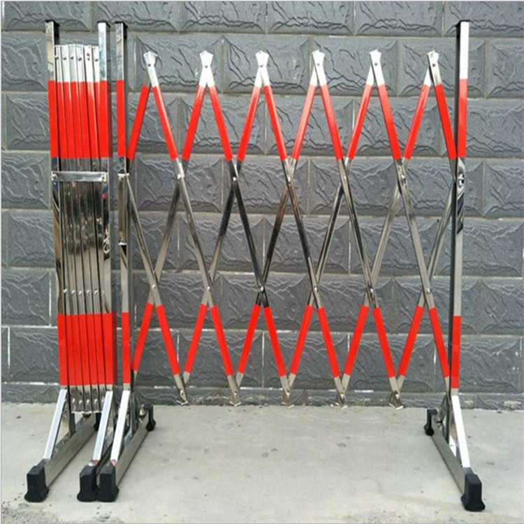 可折叠式伸缩围栏 电梯维修临时杆栏 工厂车间不锈钢移动伸缩护栏2