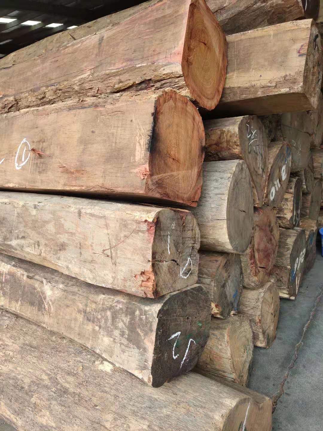 进口木材 大果紫檀原木批发及加工服务 工厂直供缅花4