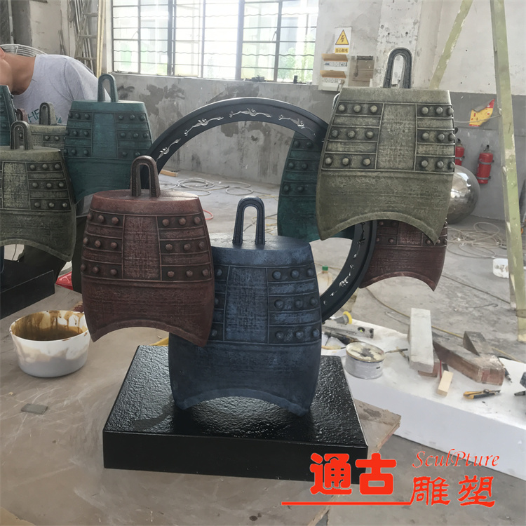 仿古乐器工艺件 传统文化艺术件 上海通古雕塑制作 酒店雕塑2