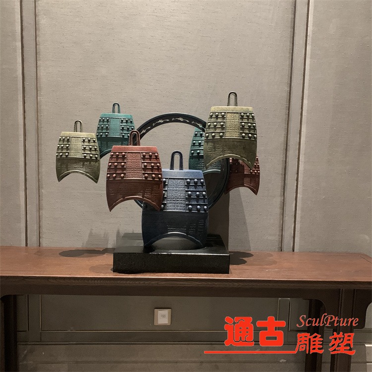 仿古乐器工艺件 传统文化艺术件 上海通古雕塑制作 酒店雕塑