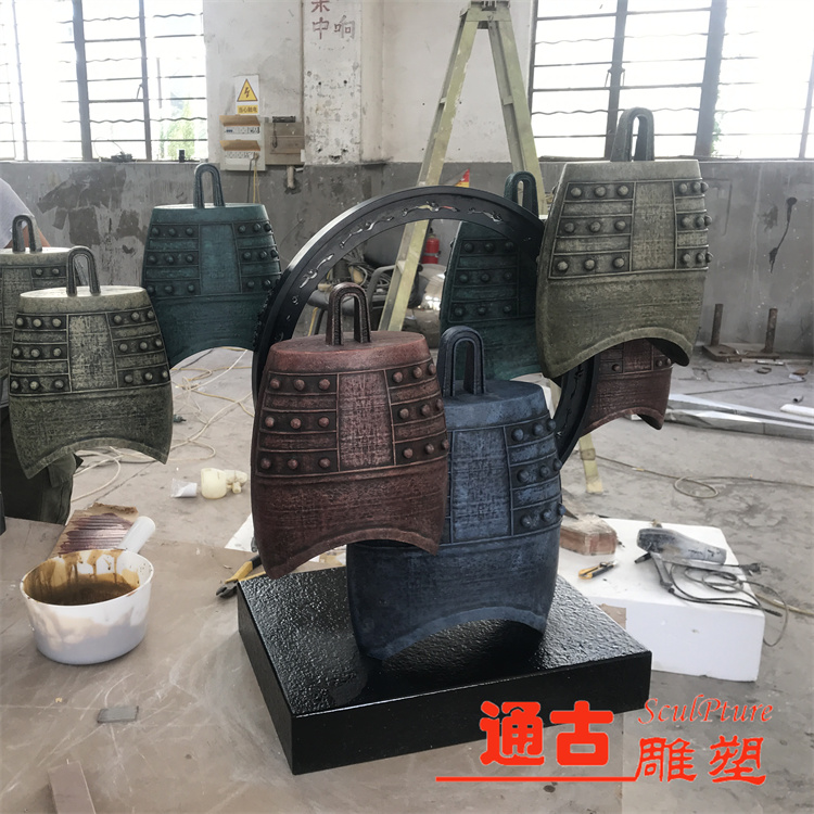 仿古乐器工艺件 传统文化艺术件 上海通古雕塑制作 酒店雕塑1