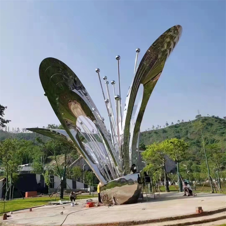 不锈钢扭曲雕塑 永景雕塑 抽象镂空发光飘带景观园林摆件 大型4