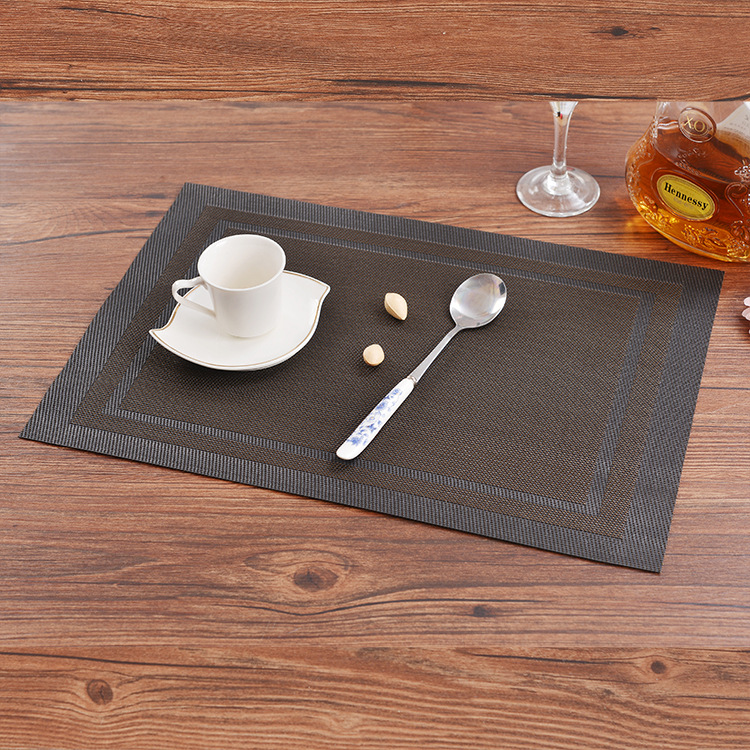 餐垫、杯垫 PVC双框特斯林回字形对角框餐垫桌垫布垫西餐具垫3