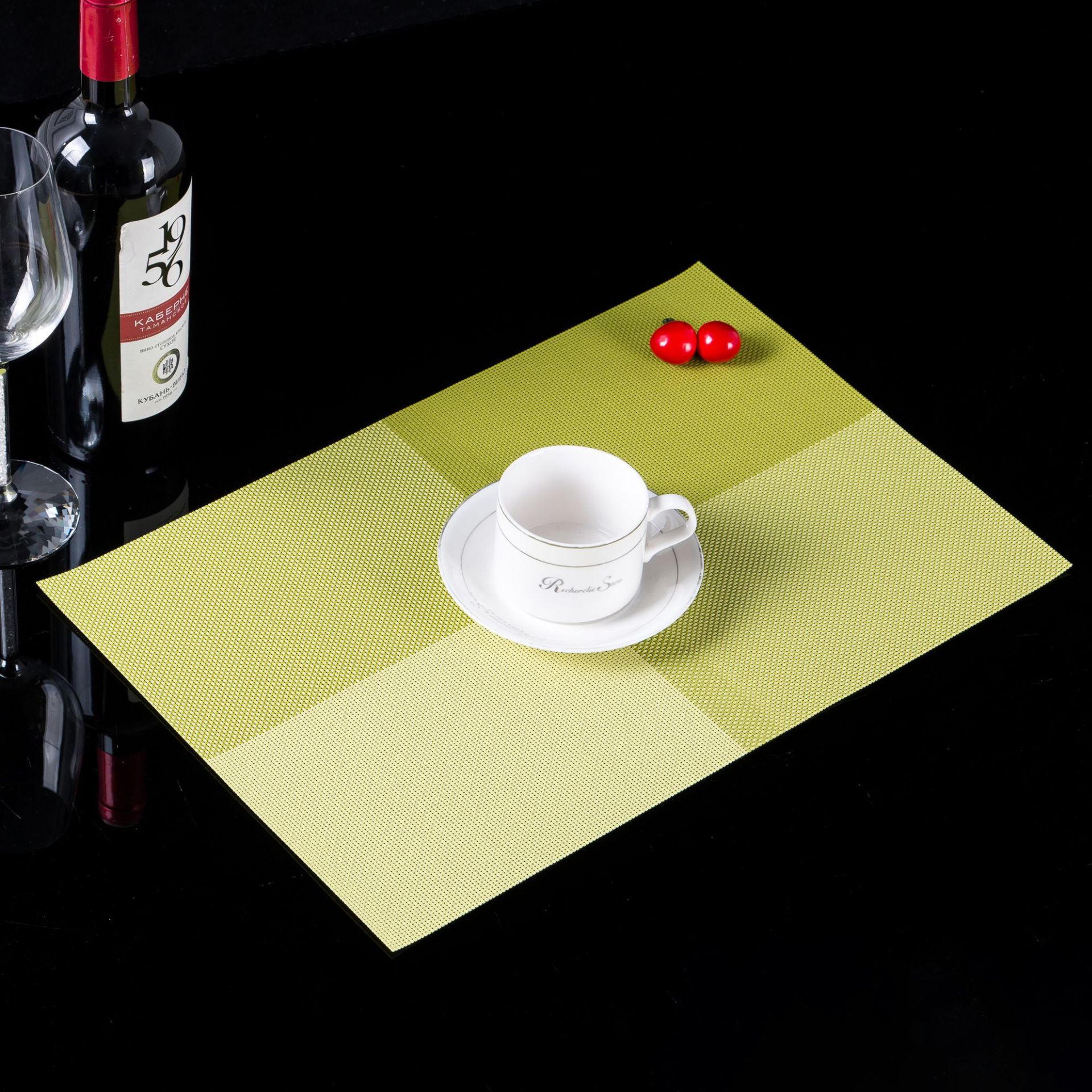 日式田字格PVC四方块英伦欧式隔热餐垫桌垫布垫西餐酒店用品1