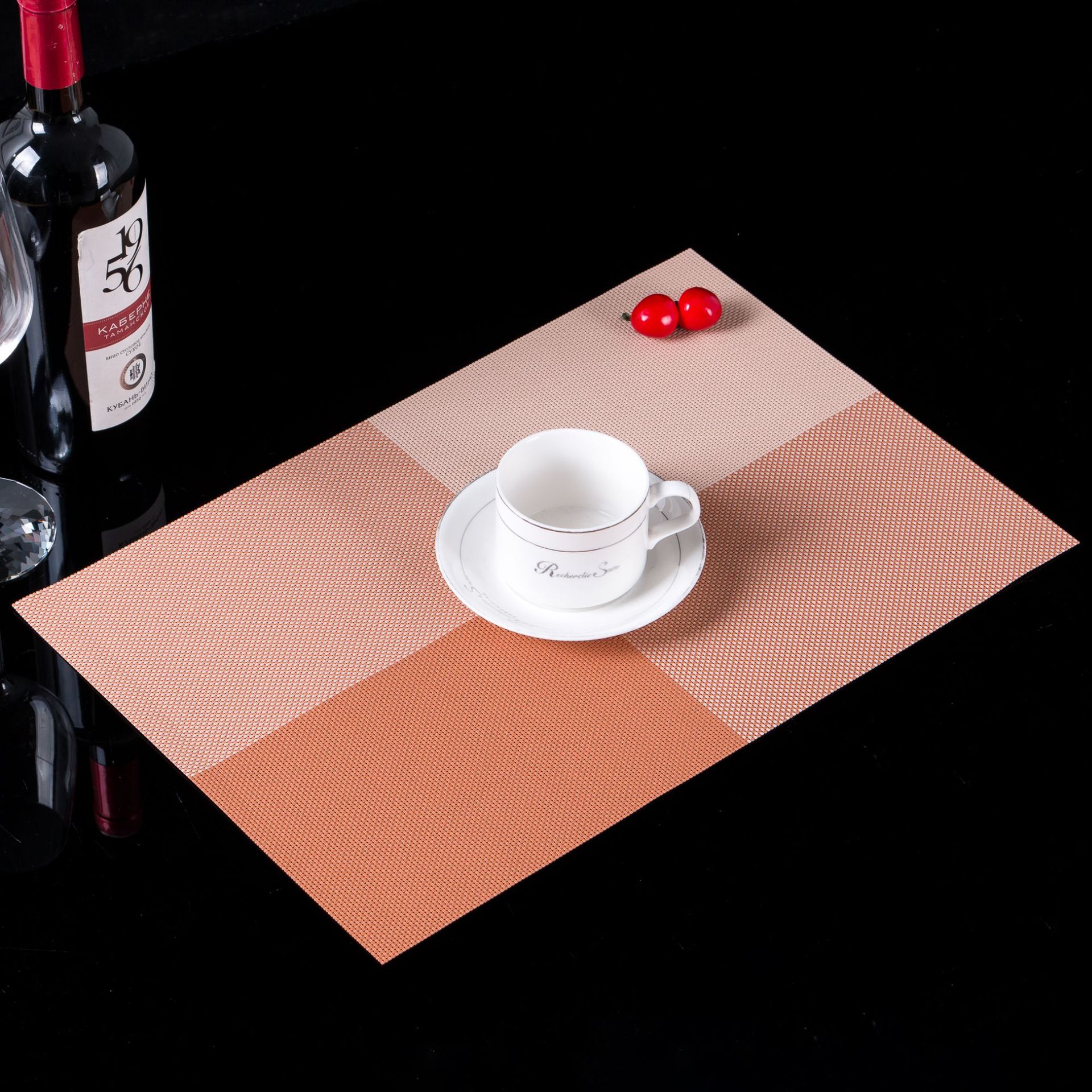 日式田字格PVC四方块英伦欧式隔热餐垫桌垫布垫西餐酒店用品2
