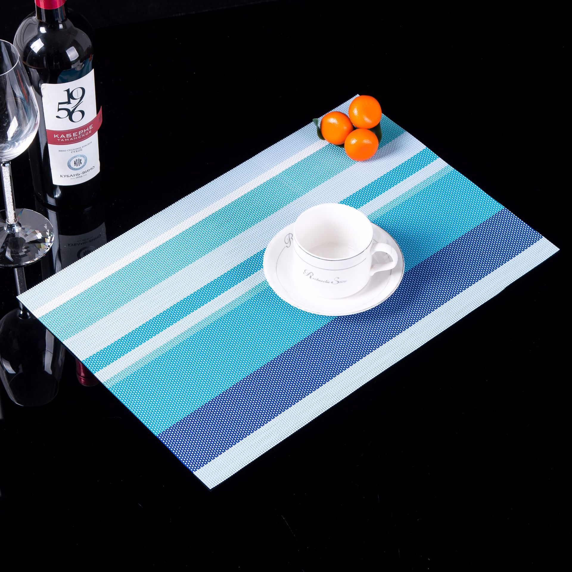 PVC方形条形欧式隔热餐垫桌垫布垫西餐具垫30X45酒店装饰2