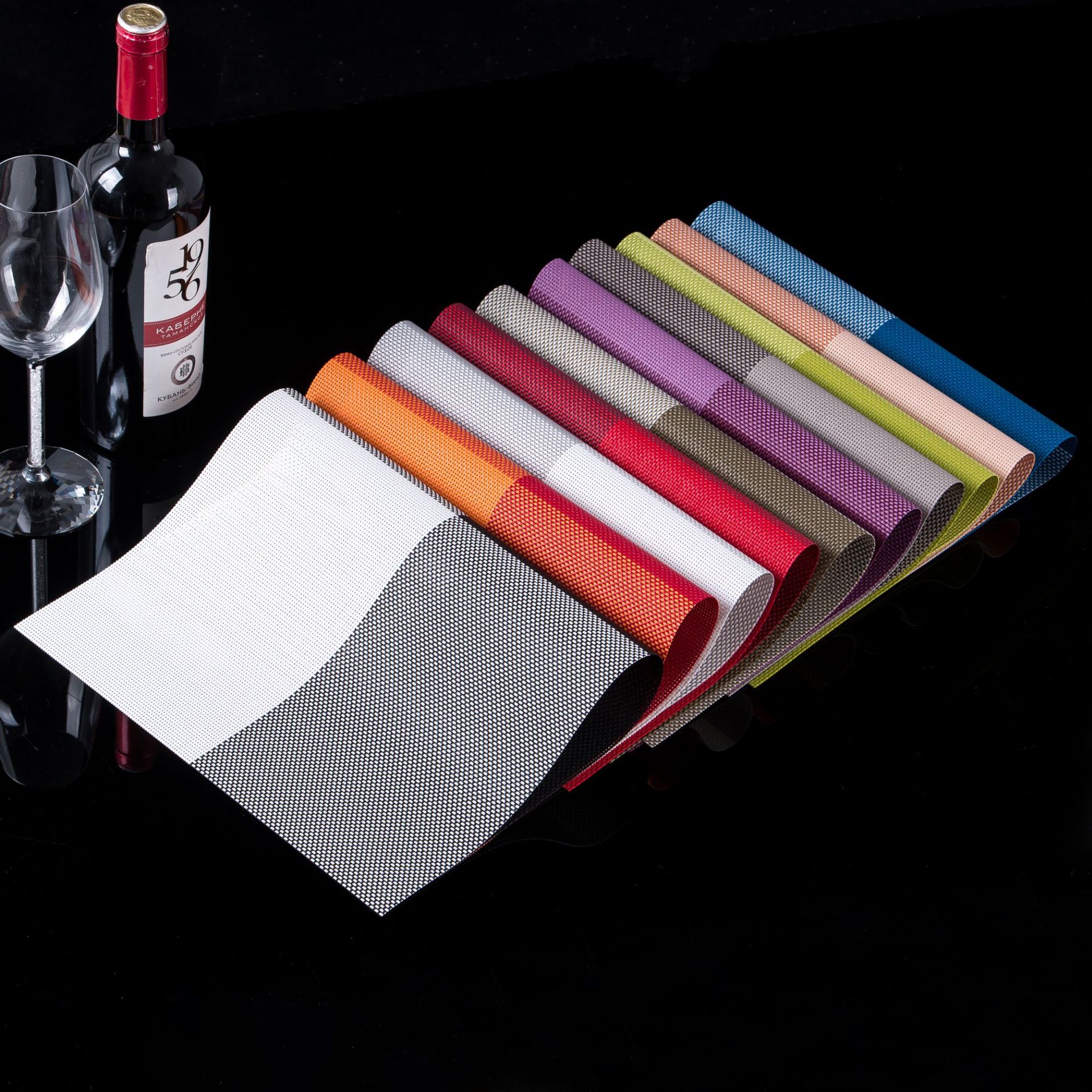 日式田字格PVC四方块英伦欧式隔热餐垫桌垫布垫西餐酒店用品3
