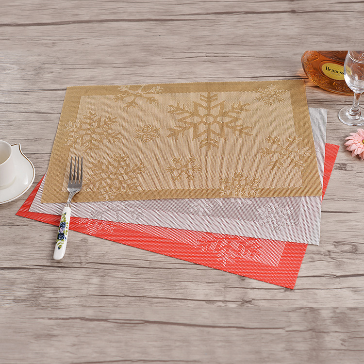 免洗圣诞雪花PVC欧式隔热餐垫桌垫布垫西餐具垫 餐垫、杯垫3