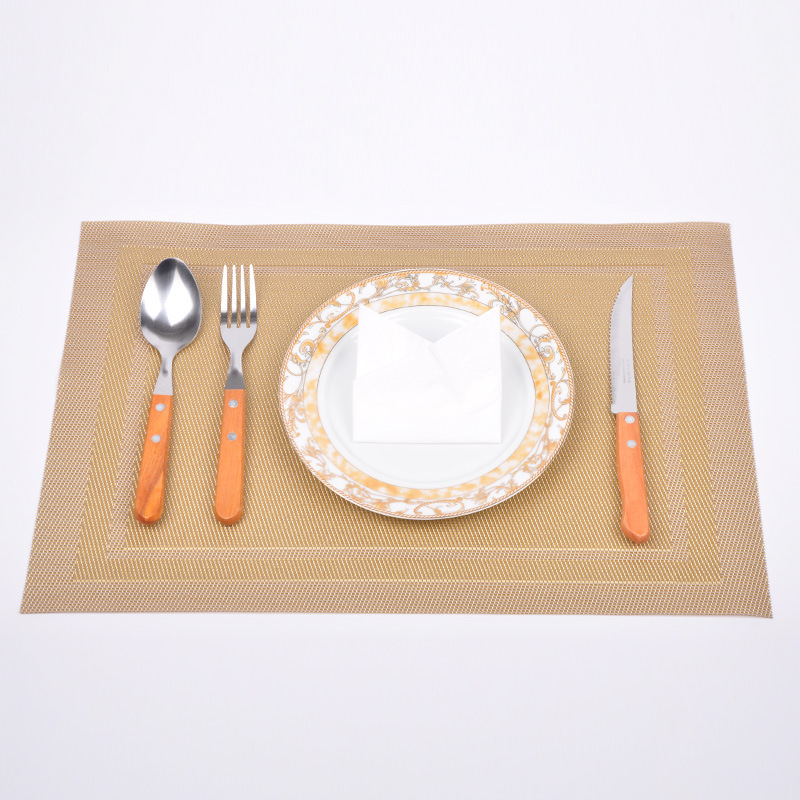 餐垫、杯垫 PVC双框特斯林回字形对角框餐垫桌垫布垫西餐具垫1