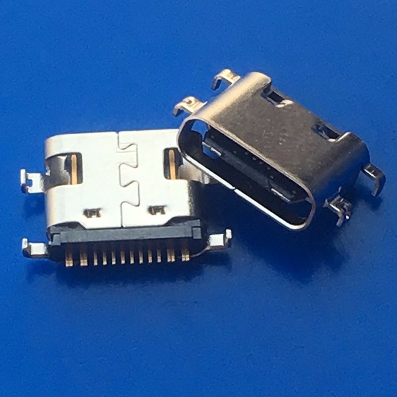 12P沉板1.6mm贴片短体SMT四脚 3.1母座TYPE-C 16P单排沉板USB2