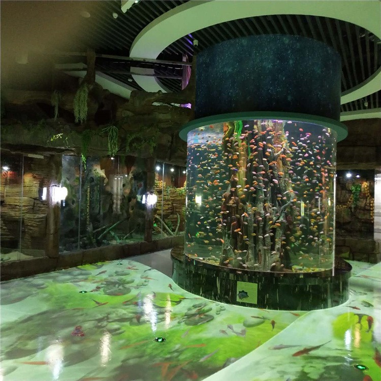 有机玻璃鱼缸定制 鱼缸造景 lanhu大型海水鱼缸工程承接亚克力鱼缸工程