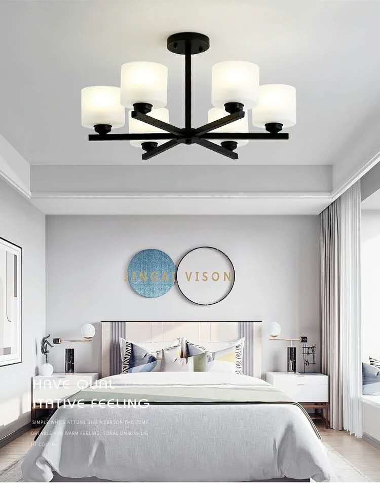 美式现代简约轻奢客厅大气复古吊灯5507单灯罩 其他室内灯具2