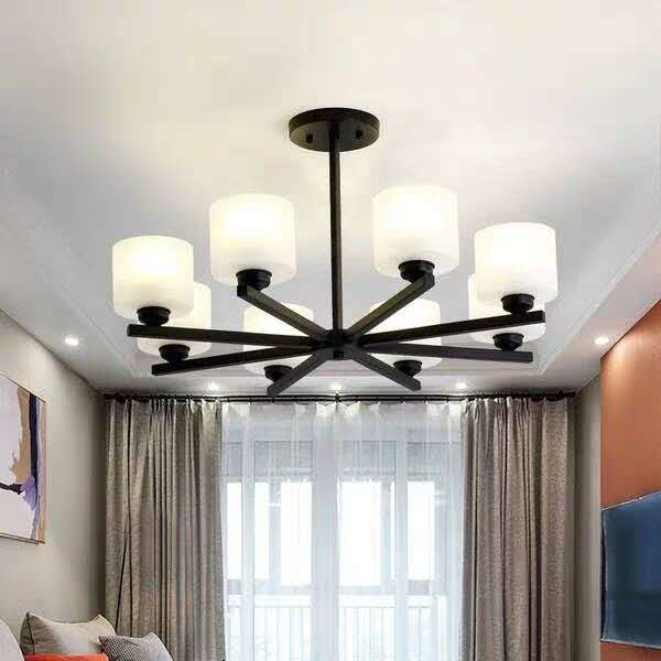 美式现代简约轻奢客厅大气复古吊灯5507单灯罩 其他室内灯具1