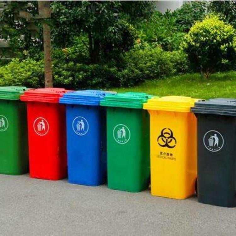 可印字 臻力塑料垃圾桶厂家直销 垃圾处理分类垃圾桶 可挂车 240L户外环卫垃圾桶