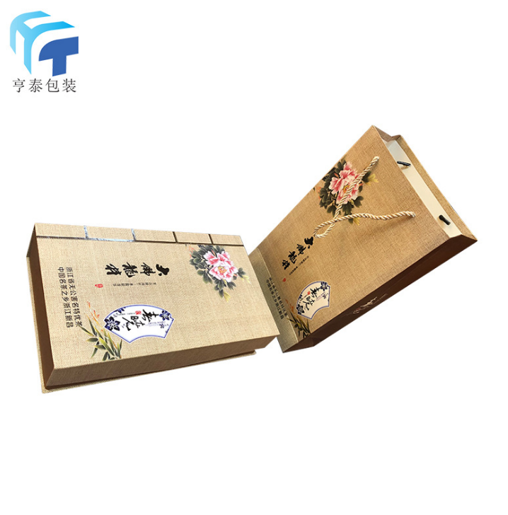 纸质食品包装茶叶包装礼盒手提袋 可定制大佛龙井茶叶盒 亨泰厂家直销2