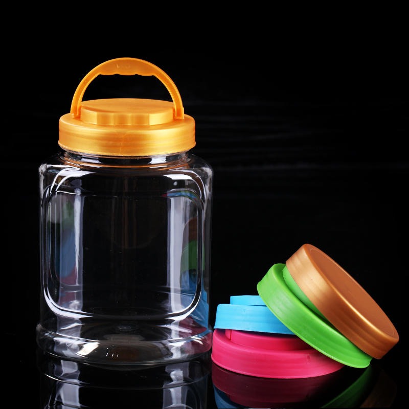 透明食品罐 海盈1.2L升塑料罐 红豆薏米粉包装 干果花茶包装罐6