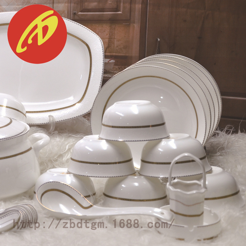 欧式浮雕骨瓷餐具套装 批发50头 欧式方形碗碟盘陶瓷餐具礼品2