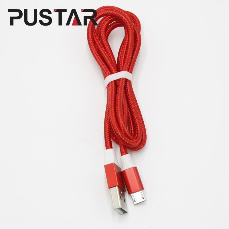 USB数据线 定制 苹果安卓数据线 彩色布网编织 厂家批发 手机充电线5