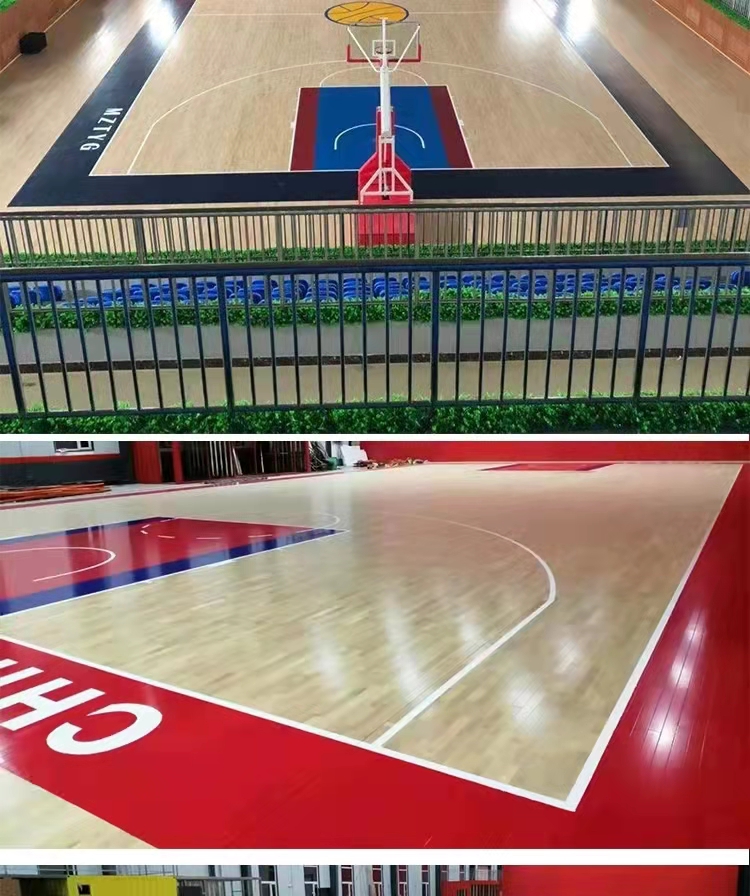 悬浮地板室内羽毛球篮球馆地垫馆运地板 体育运动木地板 忆宏生产 篮球馆运动木地板2