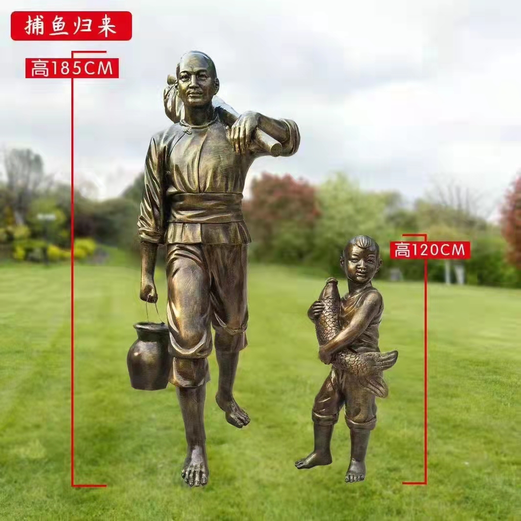 磅礴 铸铜仿铜人物 铸铜雕像 公园仿铜人物雕塑 户外造型景观4