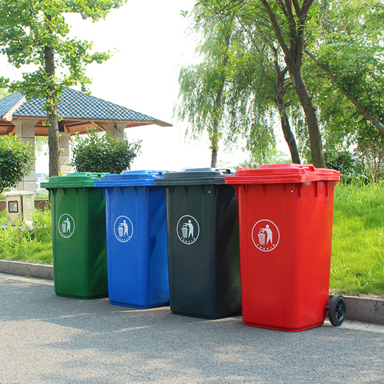 环卫塑料垃圾桶厂家 餐厨专用垃圾桶 创意环卫垃圾桶 防腐木垃圾桶 隆昕品牌5