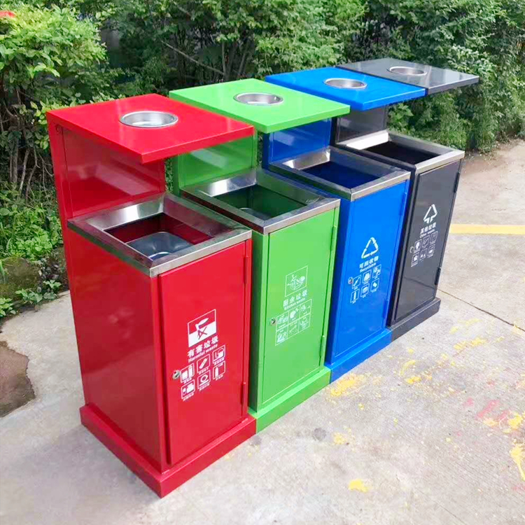 隆昕品牌 环卫塑料垃圾桶厂家 防腐木垃圾桶 塑料生活垃圾桶 户外垃圾桶果皮箱6