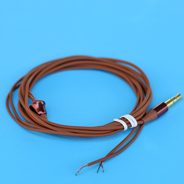 超软 耳机维修换线可用 DIY耳机线 外观很酷 棕色长短线耳机线2