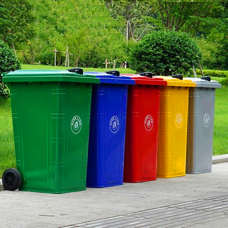 隆昕品牌 环卫塑料垃圾桶厂家 防腐木垃圾桶 塑料生活垃圾桶 户外垃圾桶果皮箱4