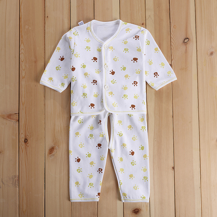 新生儿衣服0-3个月 和尚服纯棉内衣春秋夏系扣长袖睡衣套装1