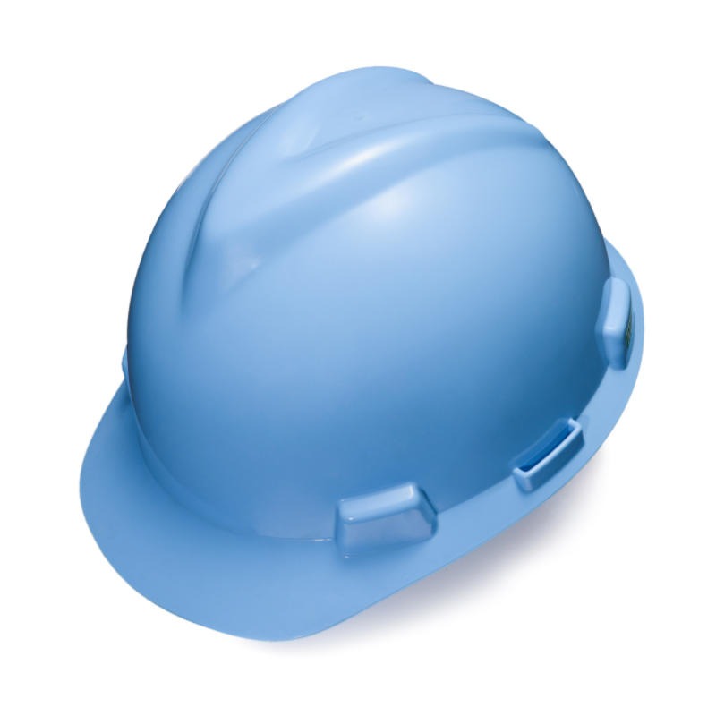 梅思安10146529湖蓝ABS标准型安全帽ABS帽壳一指键帽衬PVC吸汗带国标D型下颏带-湖蓝