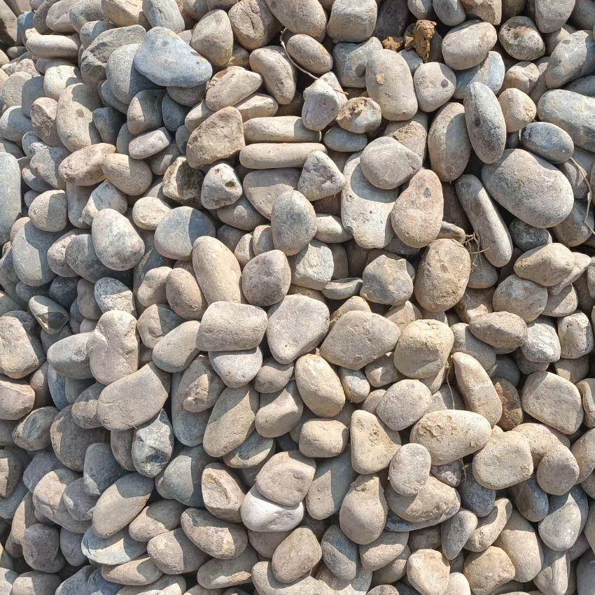 福临源鹅卵石基地20000吨可选 咸宁2-30公分灰色鹅卵石白色黑色8