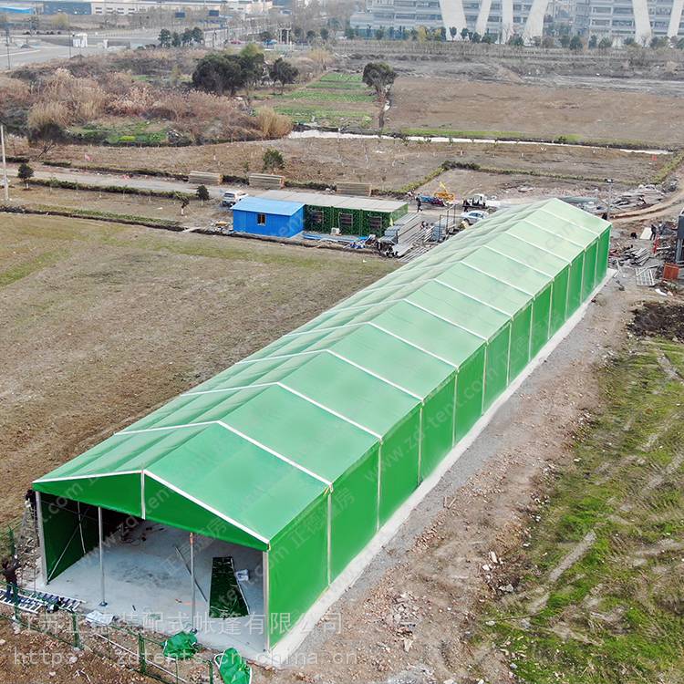 15米跨度仓储帐篷 绿色工业篷房 全铝合金框架 展览帐篷 正德2