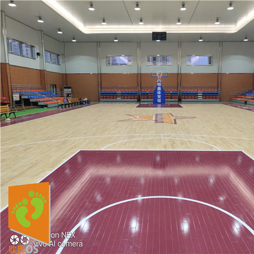 昌吉篮球场运动地板翻新_篮球馆运动地板施工_欧氏地板 实木地板4
