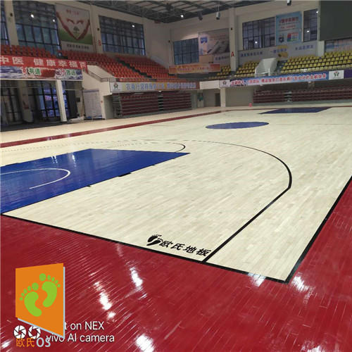 昌吉篮球场运动地板翻新_篮球馆运动地板施工_欧氏地板 实木地板2