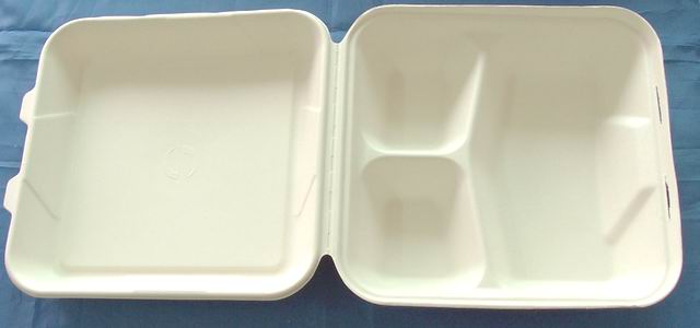 一次性绿色环保可降解的甘蔗浆A-SH09-3纸锁盒 一次性碗、碟、盘、盒