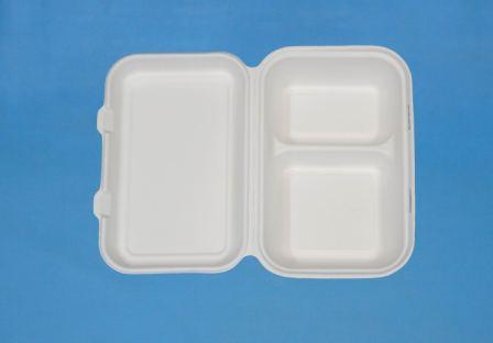 一次性碗、碟、盘、盒 一次性绿色环保可降解的甘蔗浆纸P-SH02-2锁盒3