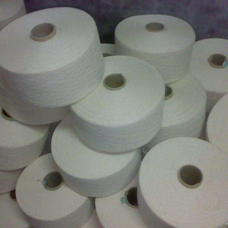 本白棉绳专用包芯棉纱 厂家直销4-5支气流纺本白再生棉纱1