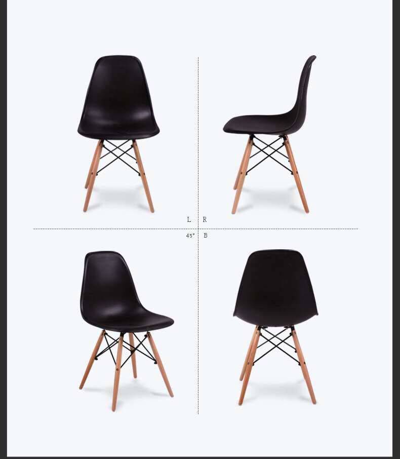 现代简约餐椅家用化妆靠背凳子伊姆斯北欧洽谈办公椅子实木书桌椅1