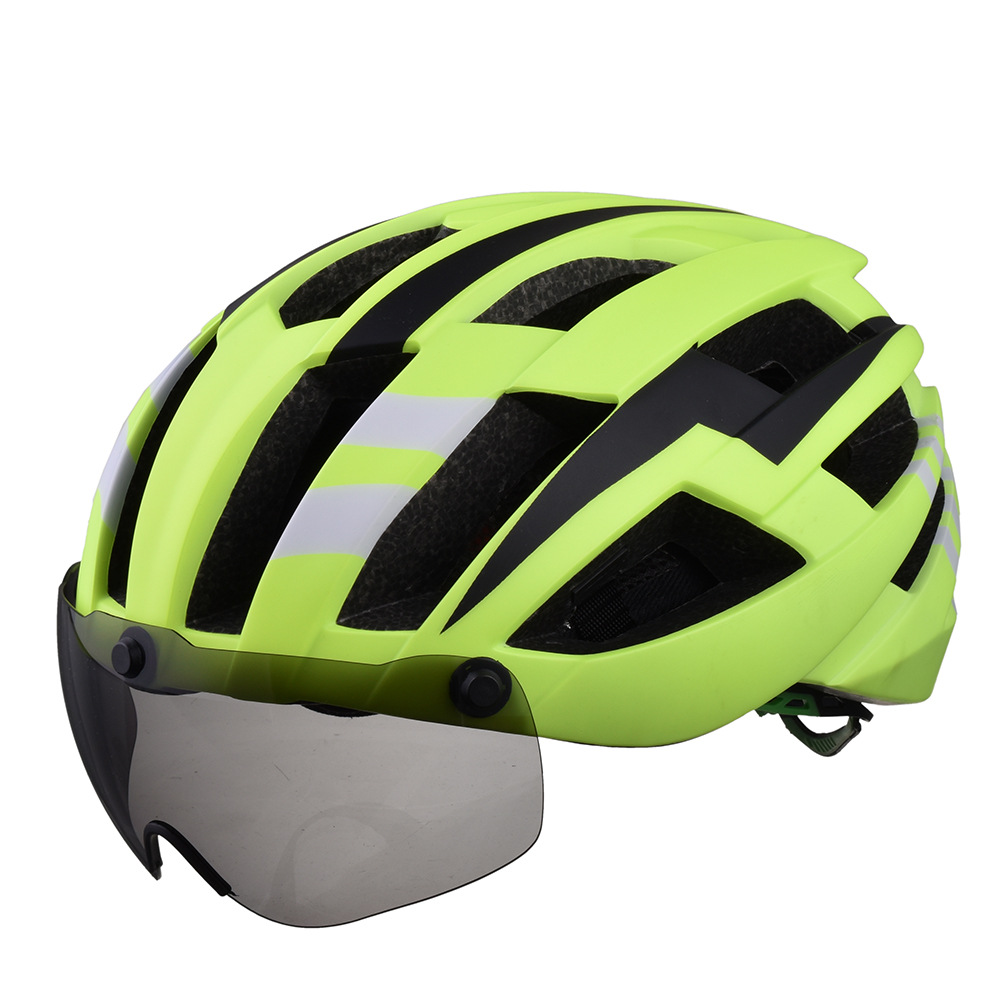 防风带吸磁风镜骑行头盔一体成型安全头盔公路山地车头盔轮滑头盔7