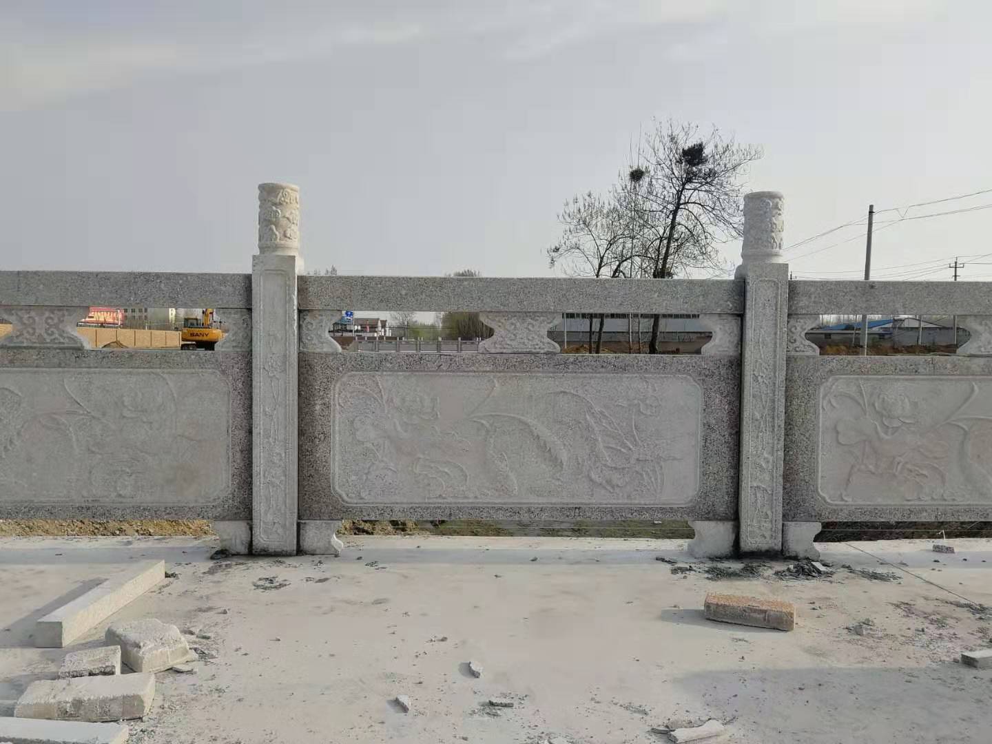 建筑护栏 石雕栏杆汉白玉护栏厂家汇通大理石栏板石材河堤栏杆8