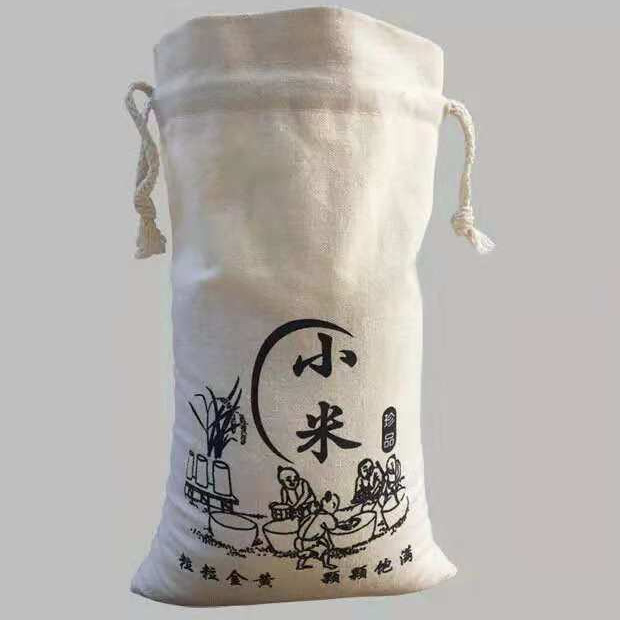 厂家定做烫画环保棉布袋 大米茶叶印花束口棉布袋 礼品棉帆布袋