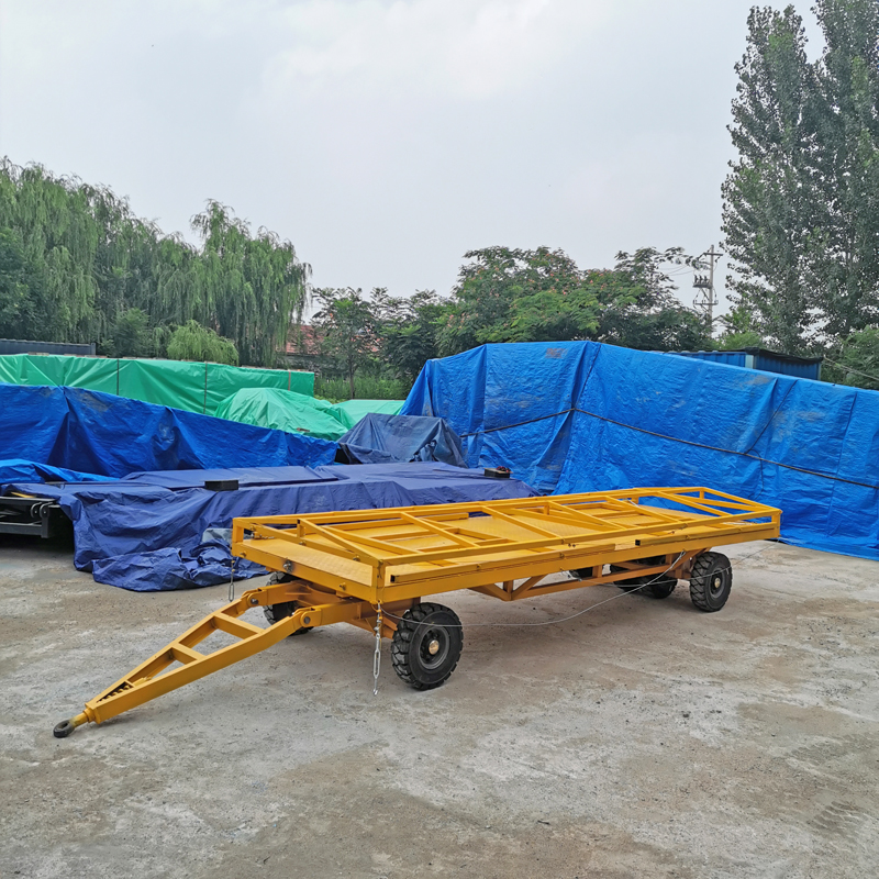 工厂运输工具车 大吨位拖车组 定制户外防雨拖车 带雨棚牵引平板拖车2