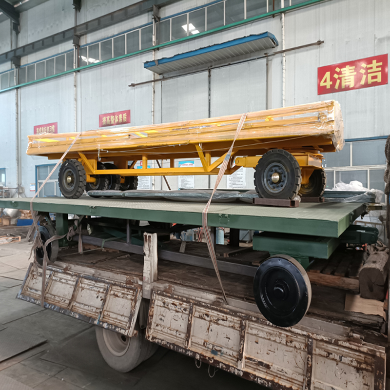 工厂运输工具车 大吨位拖车组 定制户外防雨拖车 带雨棚牵引平板拖车1
