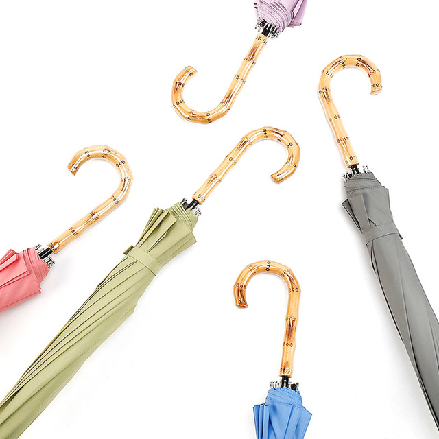 庭院伞 日本系马卡龙纯色长柄雨伞创意小清新全自动晴雨伞3