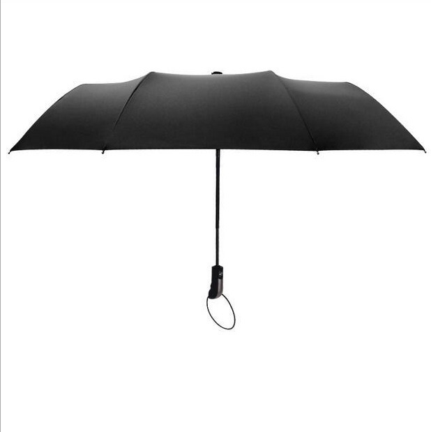 十骨黑胶全自动雨伞折叠男女商务晴雨两用双人加固防风三折伞广告3