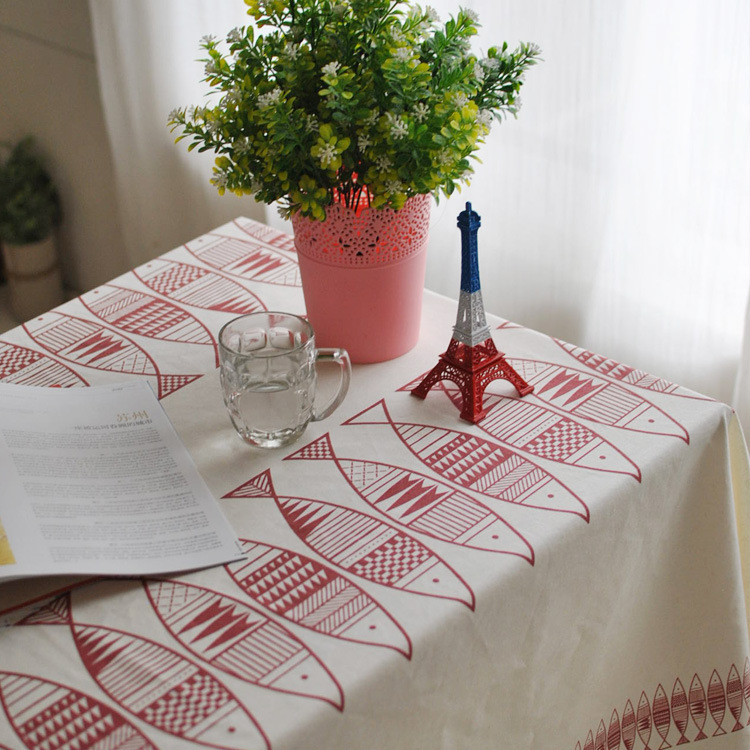 台布、桌布、桌椅套件 日式简约抽象桌布 zakka布艺 棉麻环保盖布1