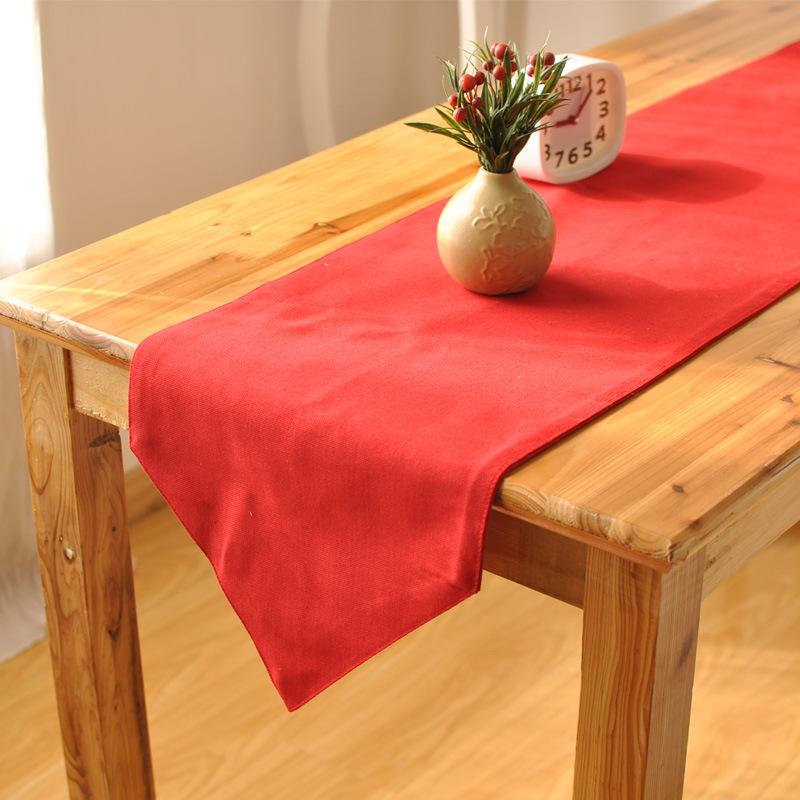 美式简约红色圣诞全棉双层桌旗 床旗 家纺餐桌家居布艺日式