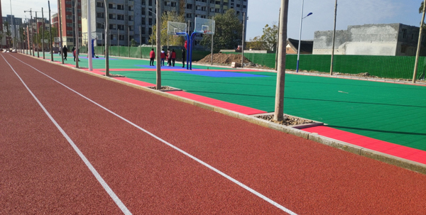 体育江苏无锡地板厂家 学校篮球场地板篮球场运动地板悬浮拼装地板红5