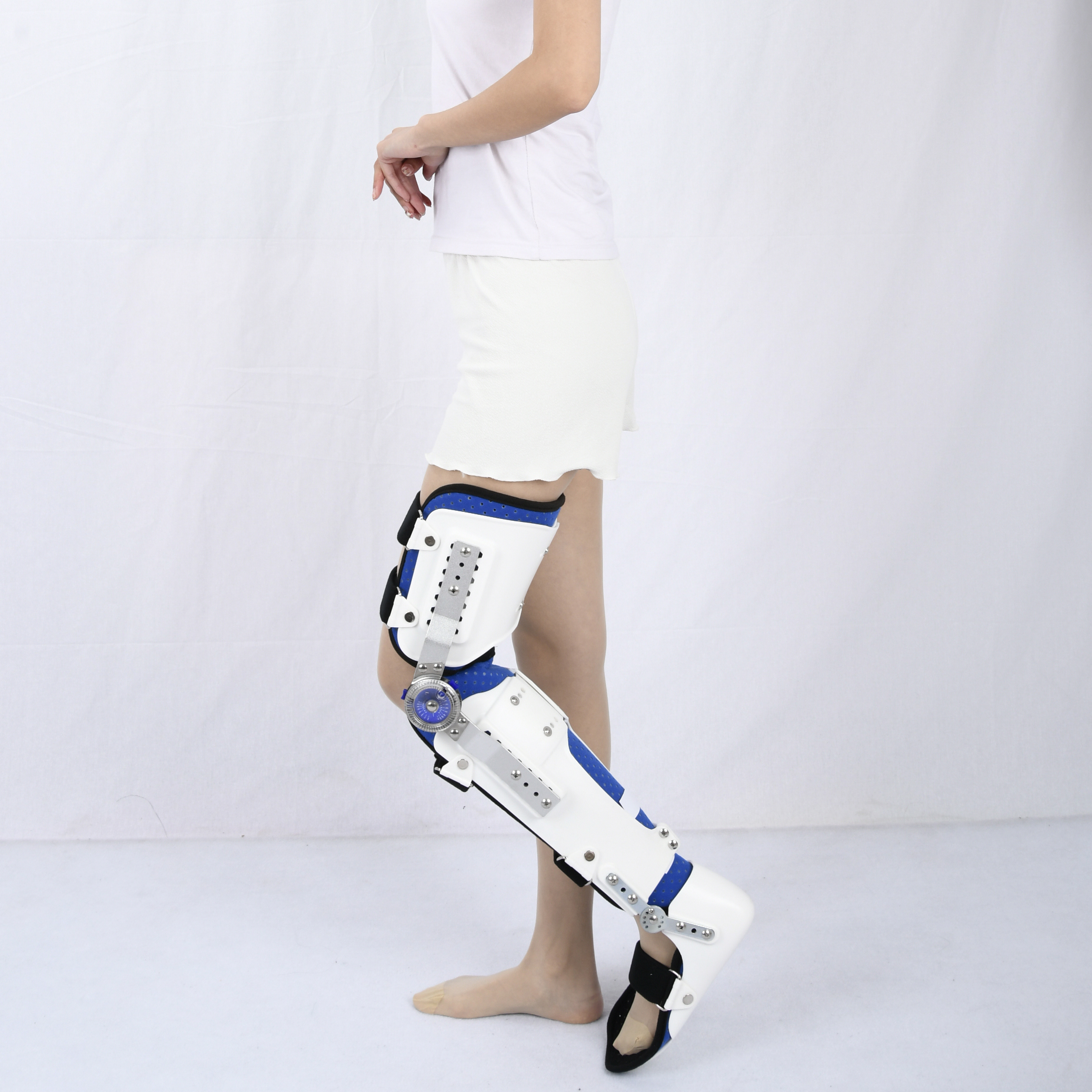 康奇医疗厂家可调膝踝足护具膝关节截瘫行走固定支具股骨骨折护具胯部术后固定护具2